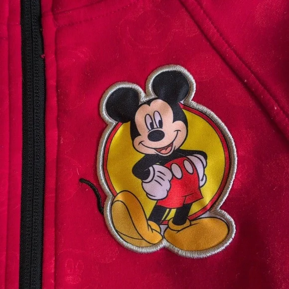 disney junior mickey mouse red zip-up scuba hoodie sweatshirt boys size 4 - Picture 2 of 8